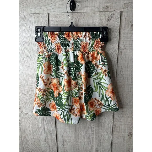 Girls 2-Piece Green Off-Shoulder Top & Floral Shorts Set Size 11-12Y Summer - Picture 5 of 10